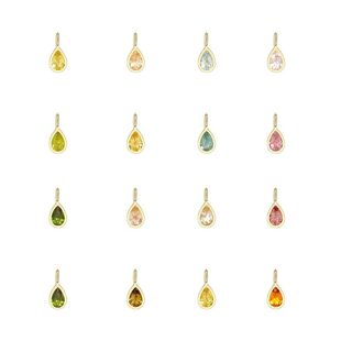 9K Gold Permanent Jewelry Water Drop Tourmaline Series DIY Necklace Bracelet Earrings Simple Accessible Luxury Au375 Jewelry Accessories