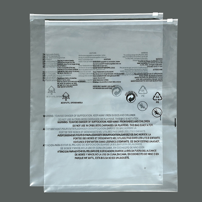 Etiqueta de advertencia para ropa, bolsa con cierre, bolsa de plástico esmerilado para ropa, etiqueta de advertencia transfronteriza, bolsa sellada engrosada, bolsa de embalaje Temu