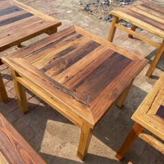 老榆木八仙桌正方形风化仿古餐桌家用四方桌中式老榆木茶桌饭馆桌