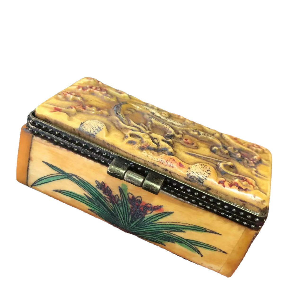 Antique brass painted stone inlay, storage system
