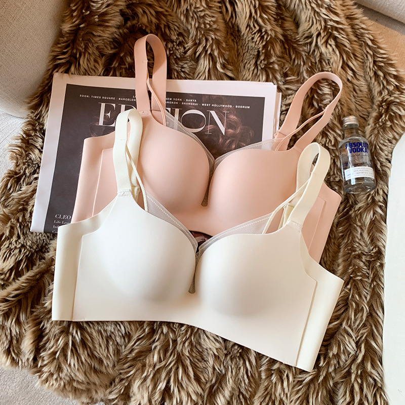 Japonés luz de la ropa interior de algodón pecho pequeño empuje hacia arriba grande sin costuras inalámbrico superior colección pecho anti-sagging sujetador 2380