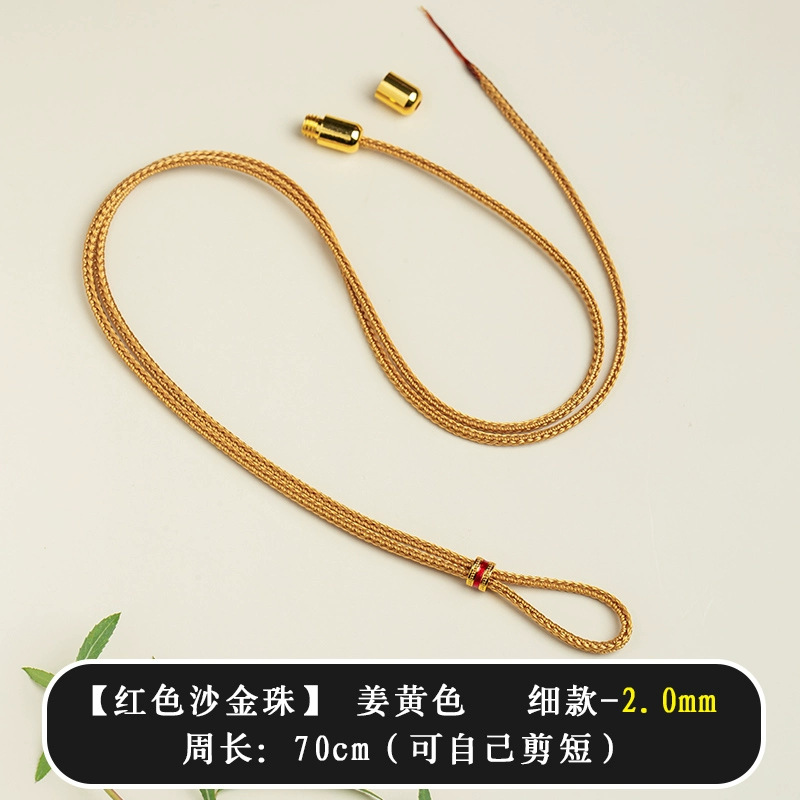 Ping An de alta gama cuerdas de collar colgante de oro cuerdas de mano tejida ocho tesoros brújula anillo cabeza de Buda