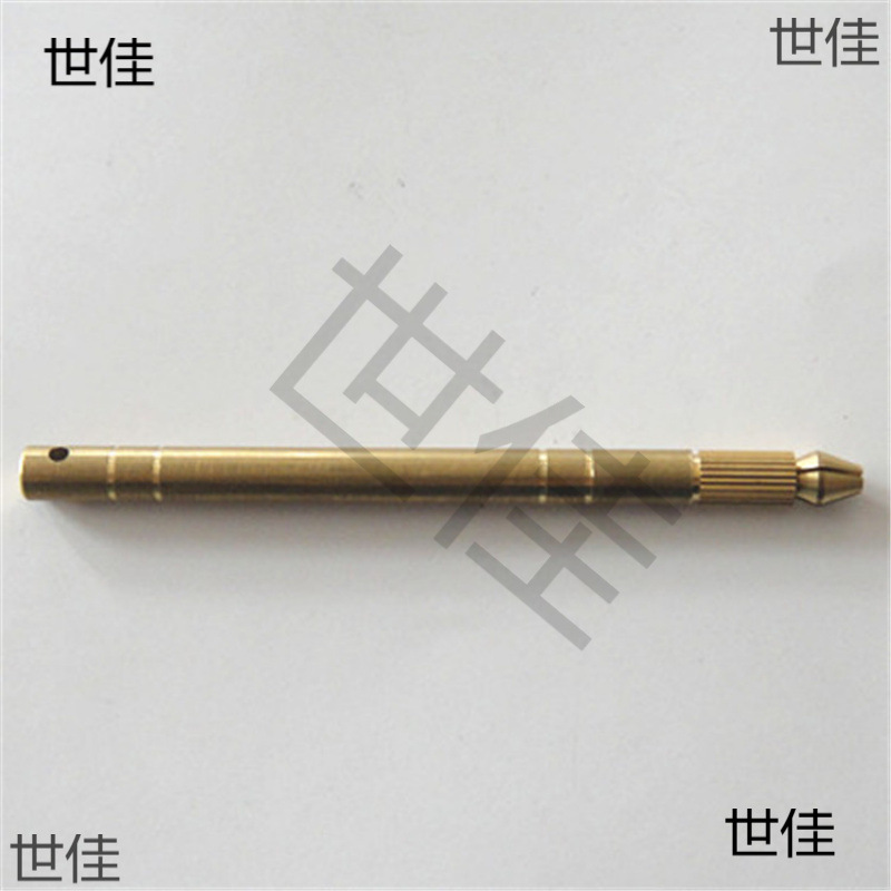 千枚手缝针铜把手手工铜装手柄通手柄铜针器挑针挑针针可调节