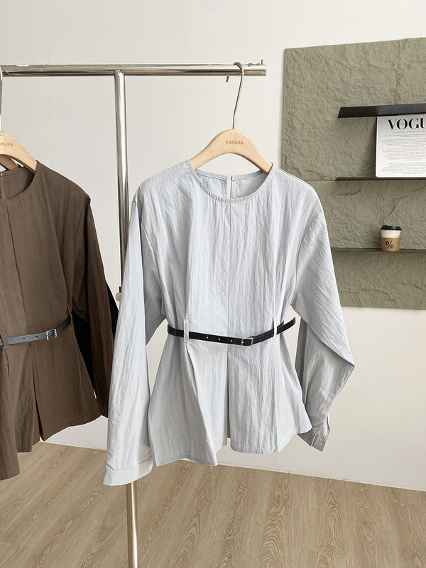 【Autumn New Arrival】生活的模样从衣着开始#圆领宽松长袖衬衫|undefined