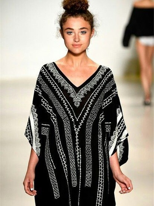 Transfronterizos amazonas explosión playa camisa nacional impresión de viento vestido vacacional bikini camisa solar 5D67