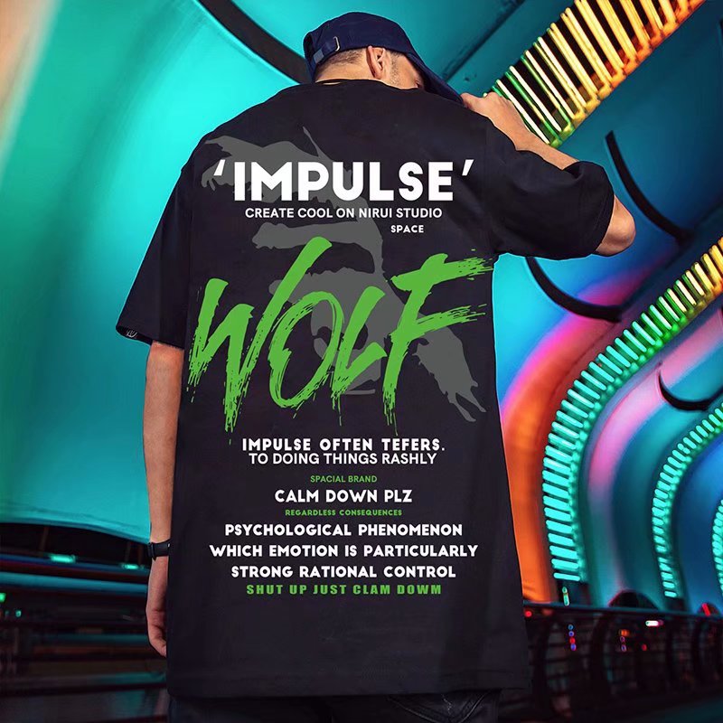 Men's Graffiti Bear Short T-shirt Hiphop Fashion Plus Fat Half Sleeve Couple_voghion.com