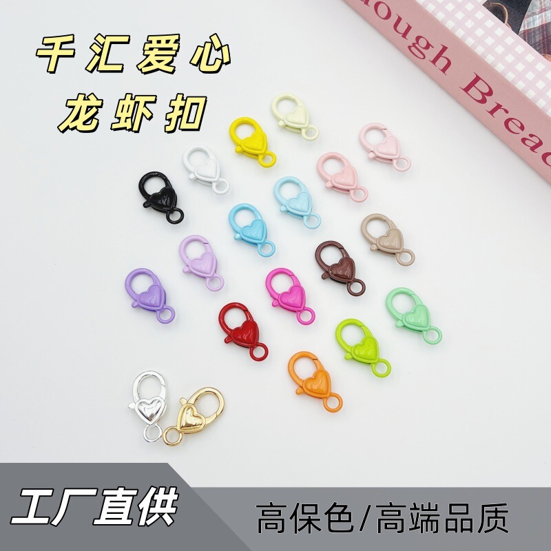 Qianhui Painted Lobster Clasp Spring Ring Zinc Alloy Colorful Keychain Bag Pendant DIY Phone Chain Accessory Parts