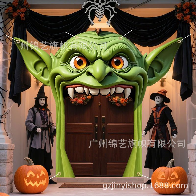 クロスボーダーの新しいハロウィンピエロ大きな口特殊形状旗旗ドア背景装飾アレンジメント写真雰囲気|undefined