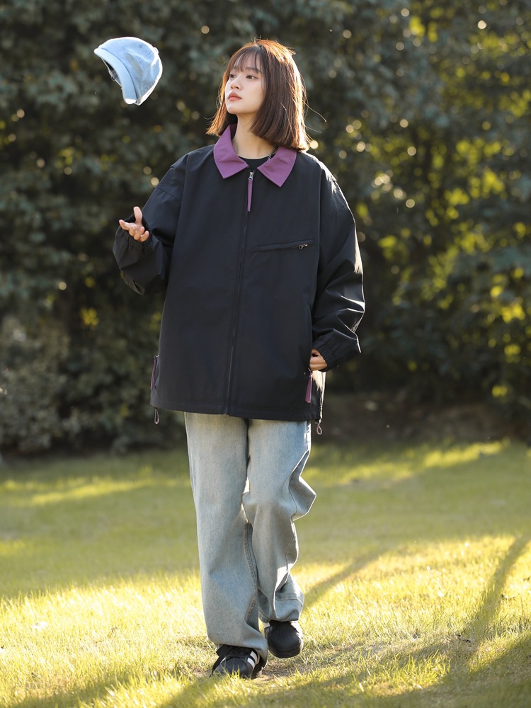 2025春季新款潮牌潮流休闲夹克男  小米格面料防水夹克外套  四色