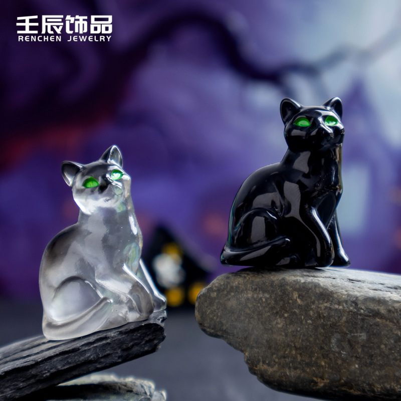Cross-Border Hot-Selling Black Kitten Cute Small Animal Resin DIY Crafts Decoration Desktop Car Ornaments Cross-Border Hot-Selling Black Kitten Cute Small Animal Resin DIY Crafts Decoration Desktop Car Ornaments