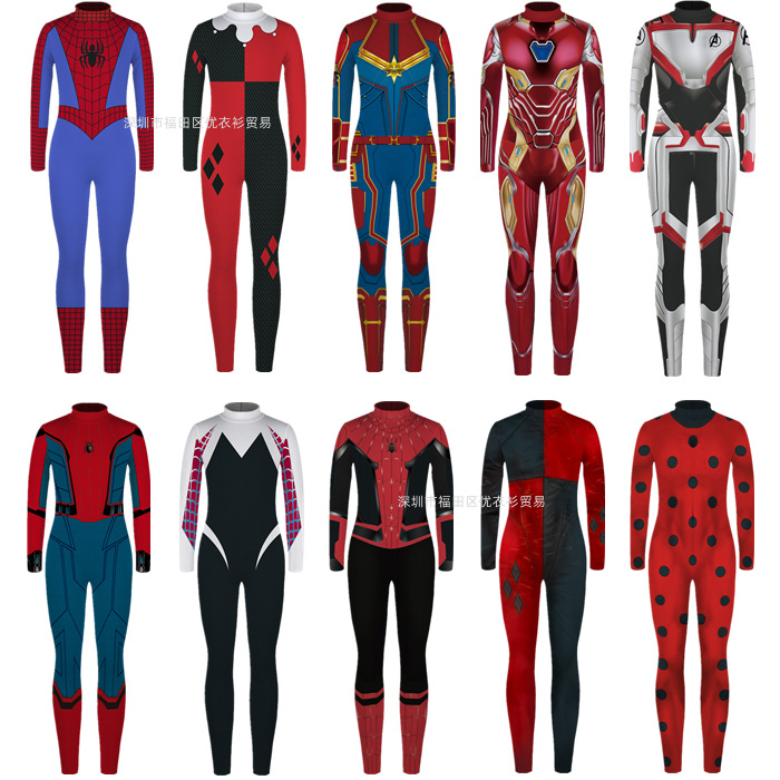 Superhero Spider Iron Man Leotsuit Cosplay Kids Adult Slim Fancy Halloween Dress Up