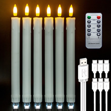 2025新款亚马逊外贸遥控充电长杆蜡烛灯塑料材质LED电子流泪杆蜡