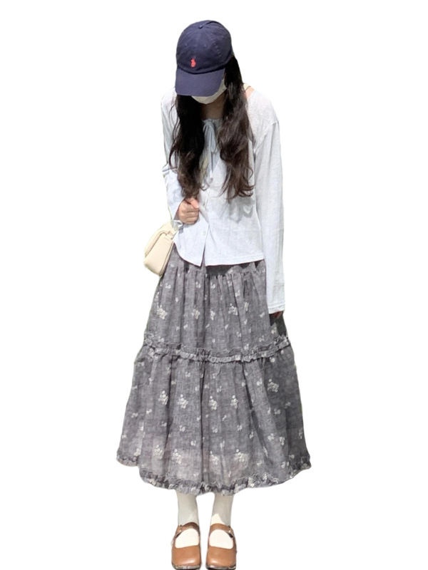 早秋韩系穿搭一整套2025新款长袖连衣裙女碎花长裙感chic套装|undefined