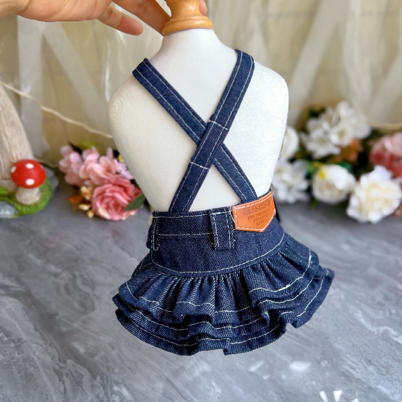 블랙 솔리드 데님 케이크 원피스