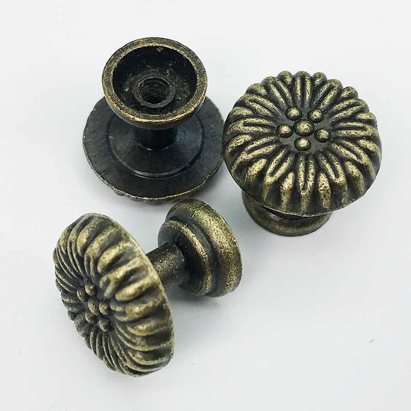 仿古青古銅實心抽屜單孔拉手 衣櫃櫥櫃門把手木盒禮品盒五金配件