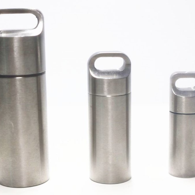 304不锈钢迷你密封舱户外野营EDC密封仓多功能挂件求生防水罐