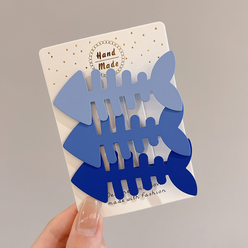 2025 primavera Klein azul clip de cabello nueva tarjeta de cabello sin rastro rojo en línea con el mismo toque de cabello lateral frisa clip de cabeza