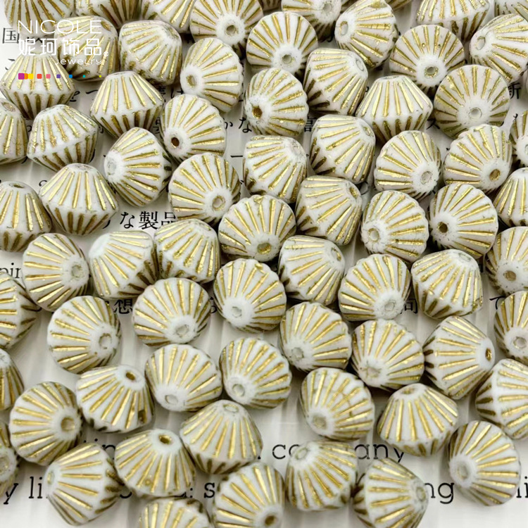 Importado checo Baosha cuentas de linterna de vidrio con cuentas hechas a mano Pulsera de 11mm accesorios de material de bricolaje alrededor de 100 piezas