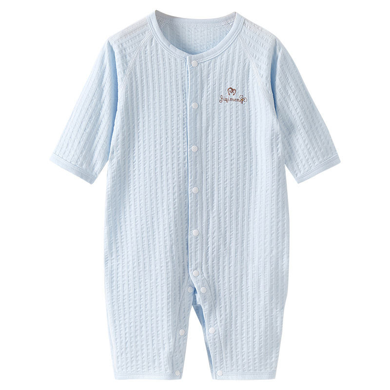 Ropa de bebé de una pieza, ropa delgada de algodón para recién nacidos de verano, mampara de manga larga con aire acondicionado para hombres y mujeres, ropa de bebé image 6