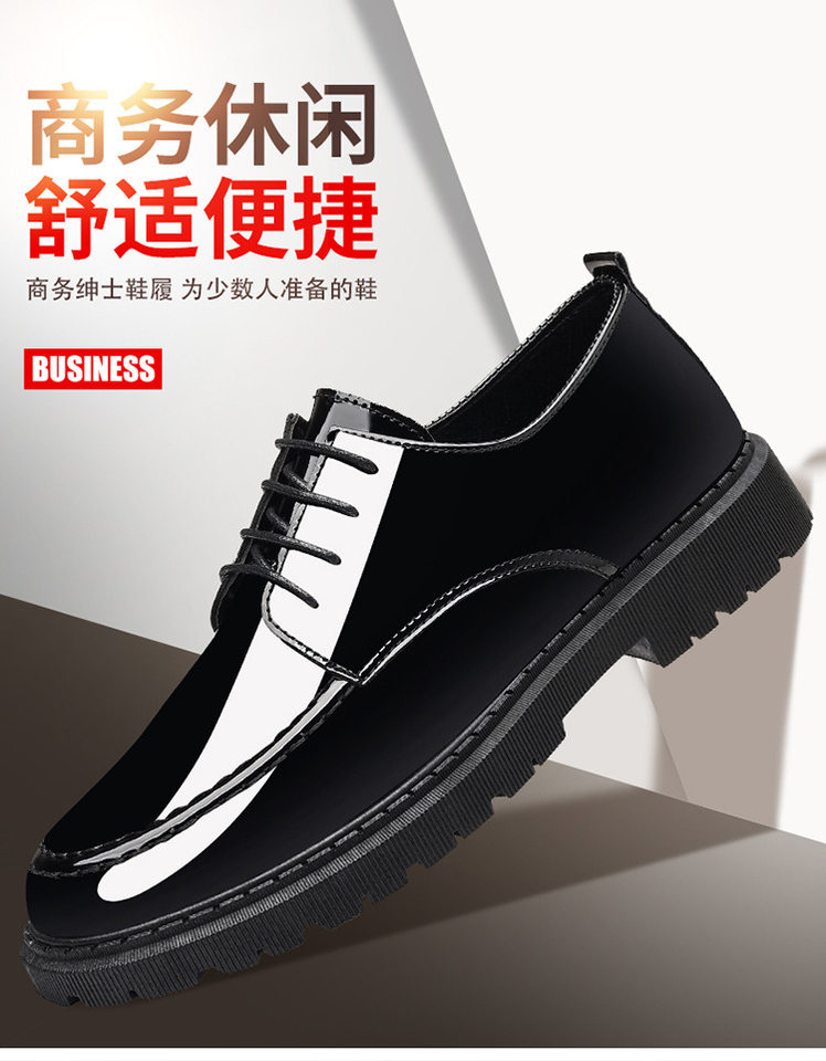 Giày da nam bóng mượt công sở cao cấp tăng chiều cao ẩn, gót vuông 3–5 cm — 8080-1 màu đen chi tiết 1