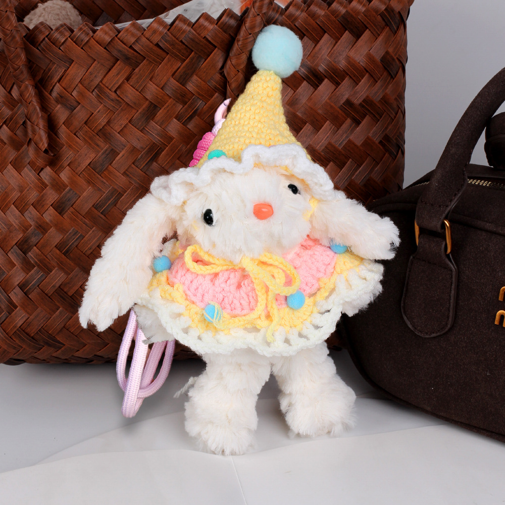 Lindo conejo, toalla de papel de coche, bolsa colgante, caja de cartón para coche, asiento interior, almacenamiento 2025, nueva muñeca colgante image 12