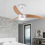 现代吊扇静音发光二极管3叶片，带远程DC电机，用于客厅卧室家庭