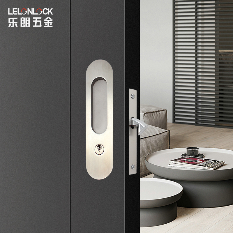 Cerradura de gancho de doble cara de acero inoxidable 304 para puerta corredera con llave, cerradura para puerta corredera, cerradura de embutir para puerta de granero, cerradura para puerta corredera