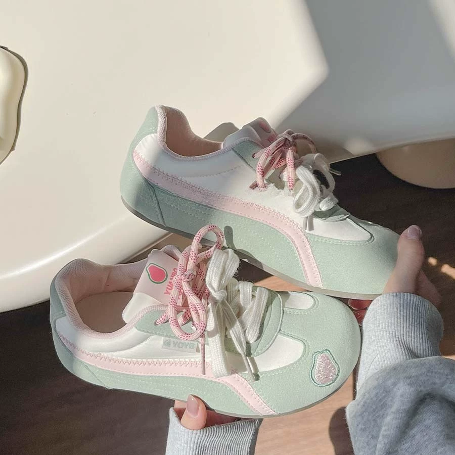 Универсальные женские кроссовки Lu Lu Egg в корейском стиле, новые популярные кроссовки 2025 года, студенческие белые кроссовки на толстой подошве, обувь для морального развития.
