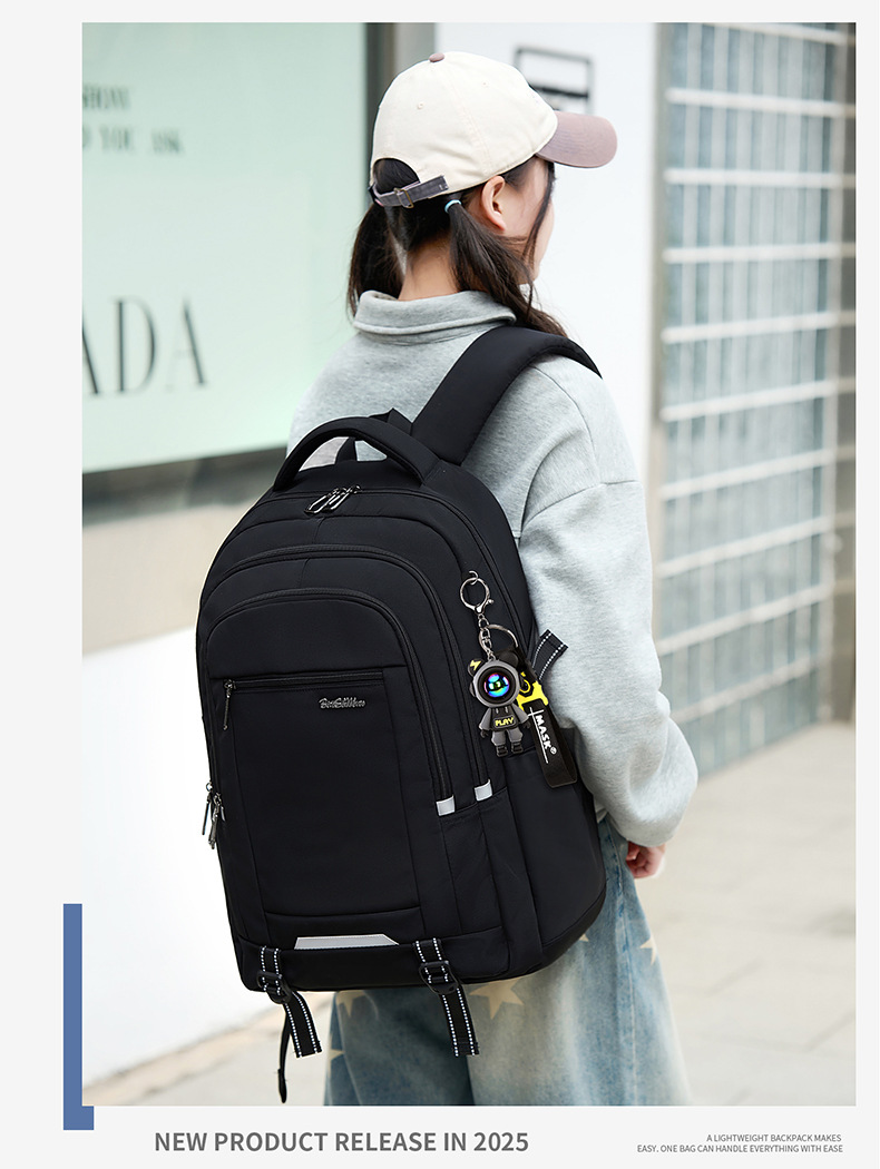 2026 neues Schulrucksack Modell für Jungen Mittelstufe Oberstufe große Kapazität Rückenlastentragung Universitätsstudenten Rucksack Doppelschultergurte