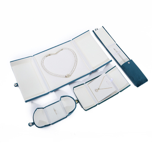 Snap velvet jewelry box pearl necklace box bracelet bracelet double ring box jewelry packaging box