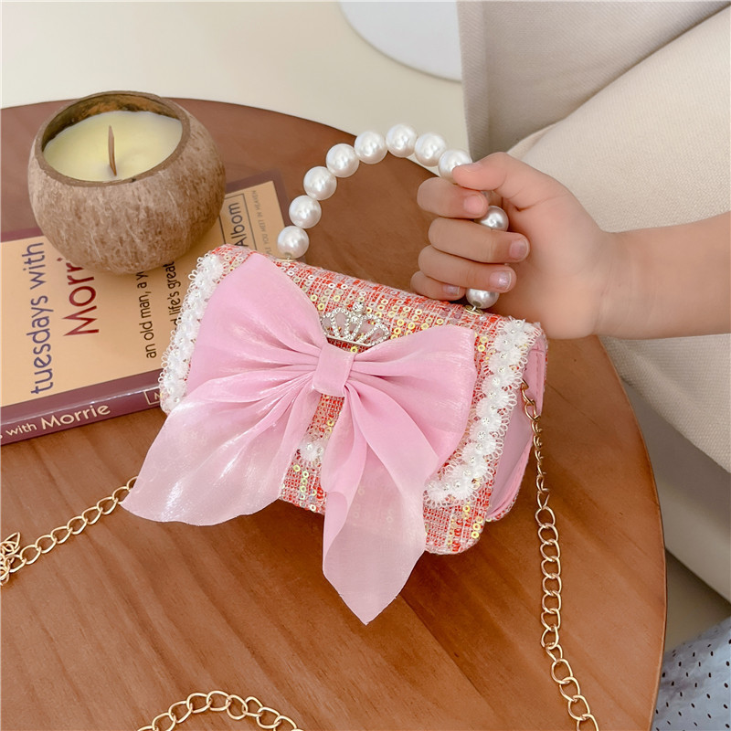 Baja de arco para niños ropa para niños bolsas lindas bolsas de cambio 2024 nuevo pañuelo de cáscara dura bolsas de tramo inclinadas bolsas de princesa de niñas