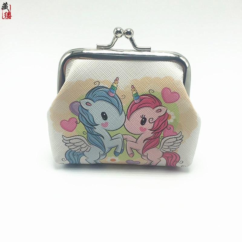 Foreign trade hot selling coin purse unicorn printing mouth gold bag ladies short coin purse factory direct sales