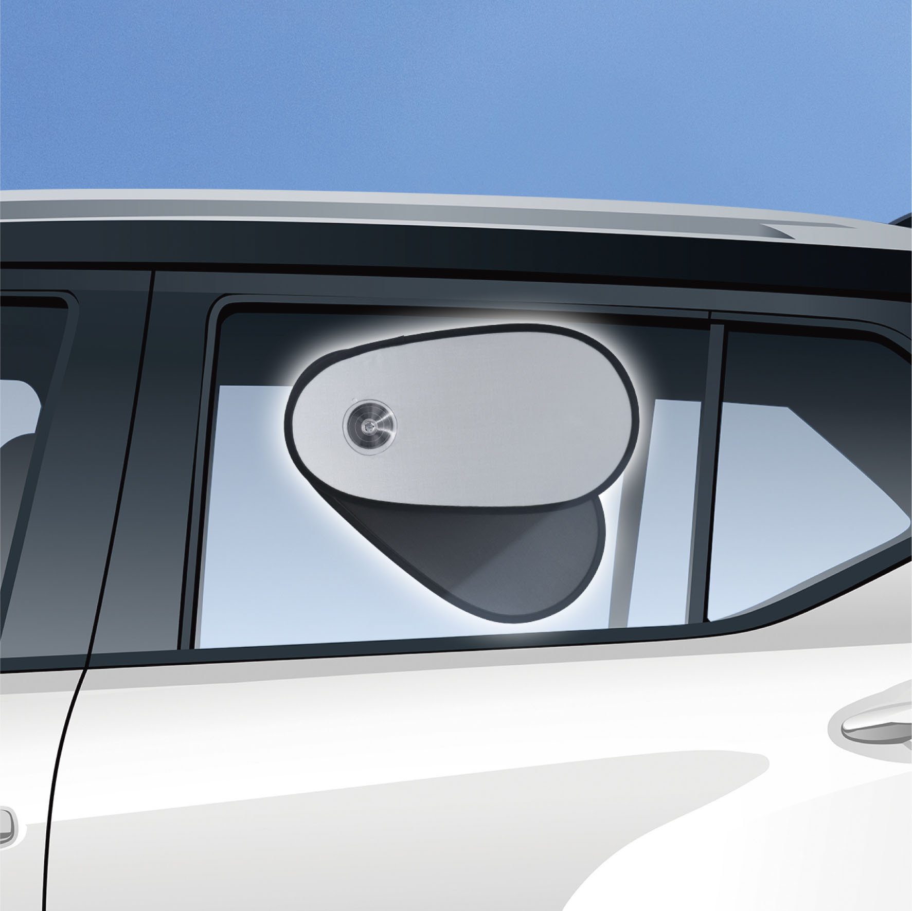Factory Direct Sales Car Sunshade, Sun Protection, Heat Insulation, Suction Cup Car Window Side Shield, Does Not Block the View, Foldable Mesh Side Shield