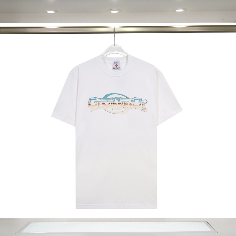 カサブランカ トレンド 半袖 夏新作 グリーン 三角文字 CASA テニスコート プリント Tシャツ|undefined