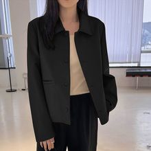 白枕鹤不裂皮皮衣外套女短款年春秋新款宽松洋气休闲皮夹