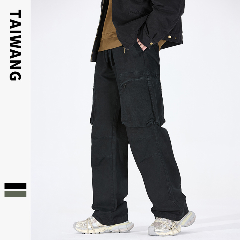 Men's Clothing Wear Retro Paratrooper Pants Garment Dyeing Workwear Loose Multi Pocket Pants Men's Trousers_voghion.com