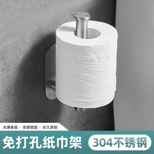 Cross-border exclusive 304 stainless steel roll paper holder bathroom toilet paper holder simple hook