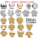 潘家多拉白铜镀银新款珠子蛇骨链吊坠吊珠DIY配件散珠