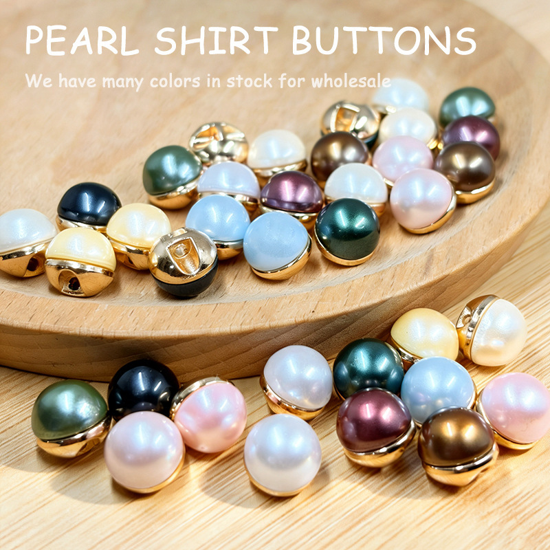 High-End Pearl Buttons with Metal Hidden Shank, High-Gloss Buttons, Versatile for Shirts, Knitwear, Lace Clothing, Cardigans, and Jackets High-End Pearl Buttons with Metal Hidden Shank, High-Gloss Buttons, Versatile for Shirts, Knitwear, Lace Clothing, Cardigans, and Jackets