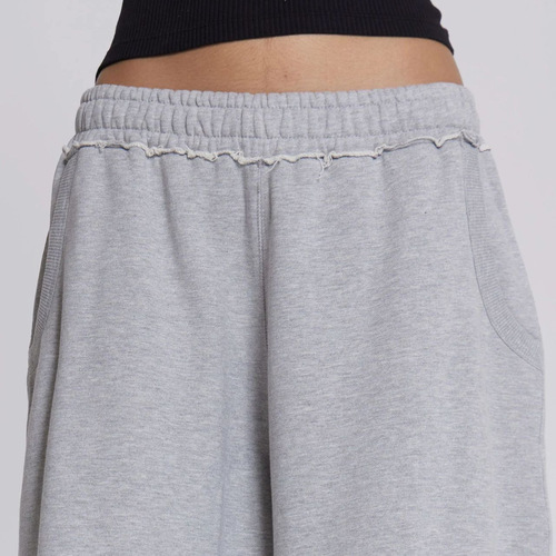 American Retro Personal Street Fashion Frayed Grey Loose Casual Seven-Eighth Length Pants for Couples in Summer