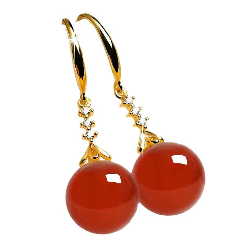 Сережки из агата изумрудного цвета, интернет-знаменитость, с камнем