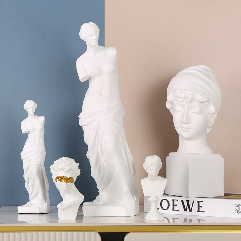 Nordic Greek Mythology Figure Statue Venus Chin Female Ornaments Art Studio Sketch Model Resin Crafts
