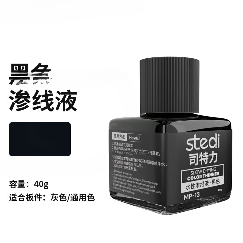 Stripe Gundam modelo negro gris líquido de permeación de línea acuosa modelo militar envejecido para hacer gancho de línea limpiador lápiz