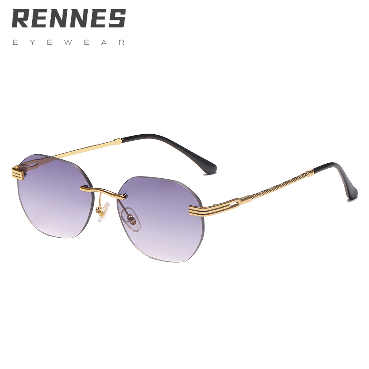 2022 nuevo marco pequeño sin marco gafas de sol decorativas de moda para mujer estilo de celebridad de Internet Ocean Film gafas de sol a prueba de rayos UV