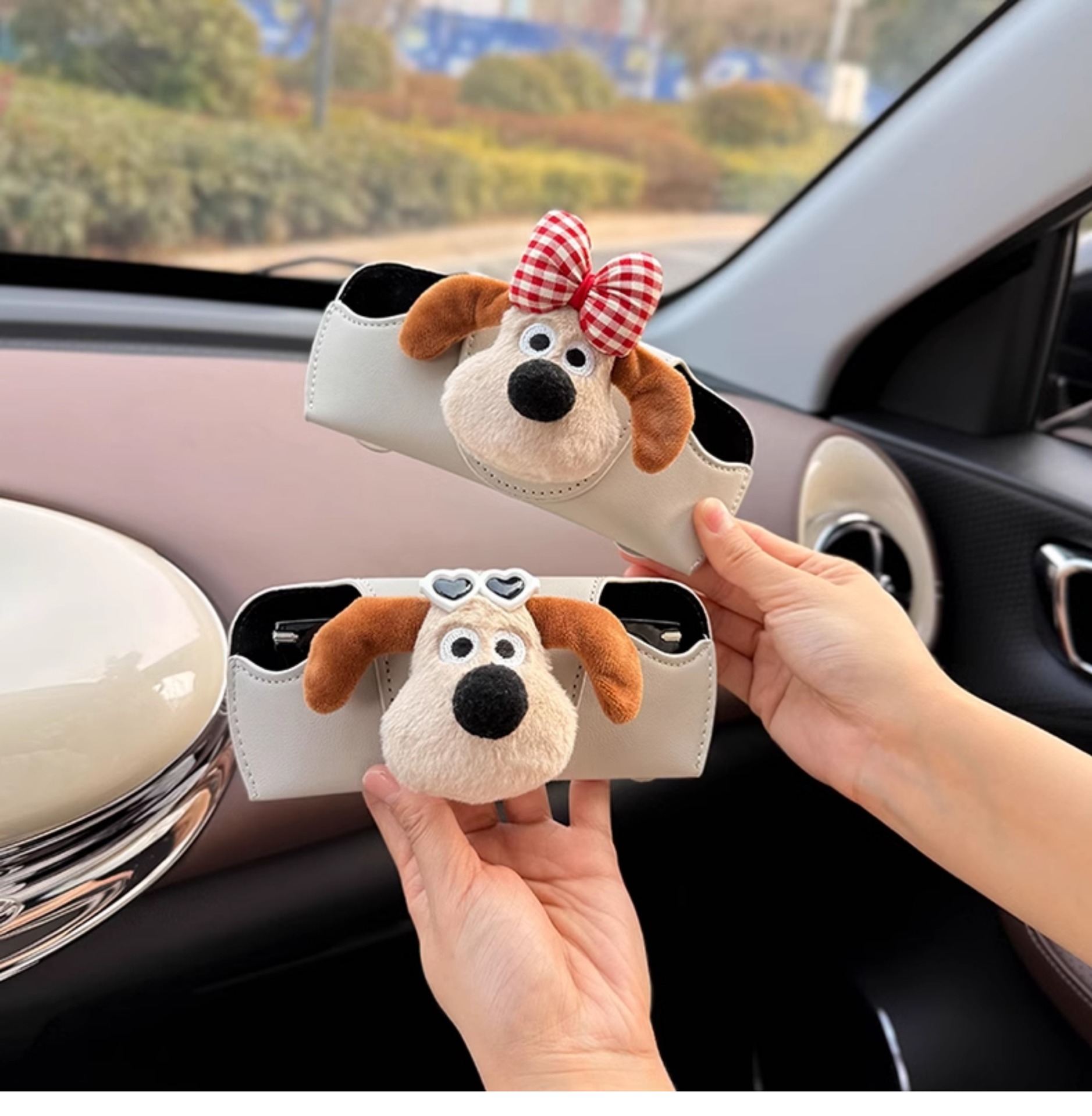 Car-Mounted Glasses Case, Special Sunglasses Holder for Car Interior, Sunglasses Storage Box, Sun Visor Magnetic Holder, Cute for Women