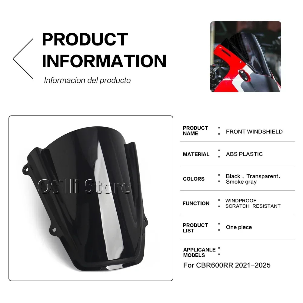 Suitable for Honda Cbr600Rr 2021-2025 Motorcycle Modified Acrylic Front Windshield Cross-Border