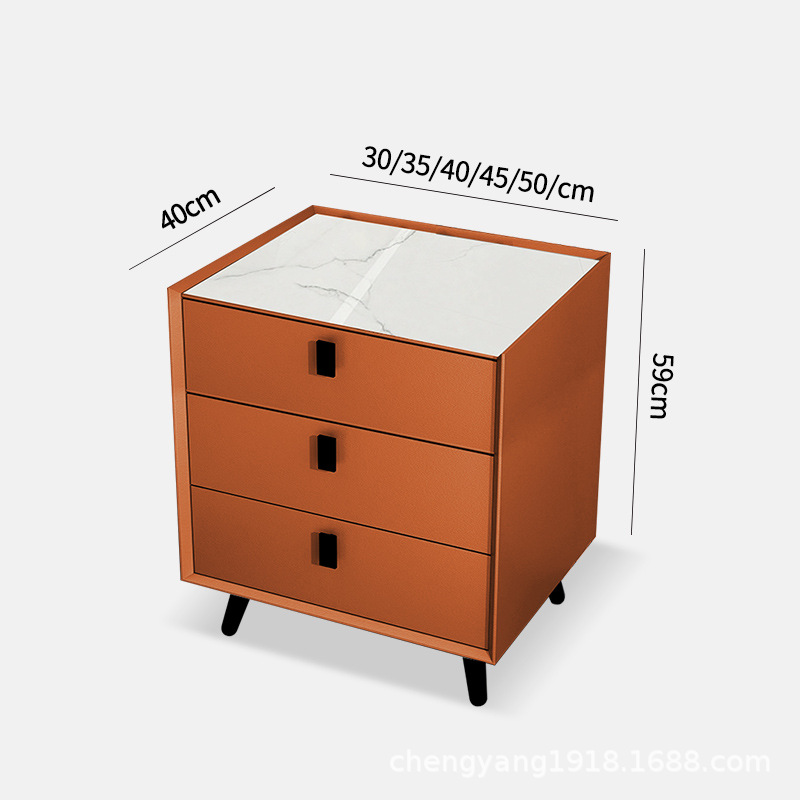 Mesita de noche madera maciza Placa de roca simple moderno Internet celebridad dormitorio mesita de noche protección del medio ambiente todo partido gabinete de almacenamiento mesita de noche