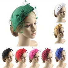 F 47101 Feather Veil Hat Bridal Headpiece ������ë��ñ