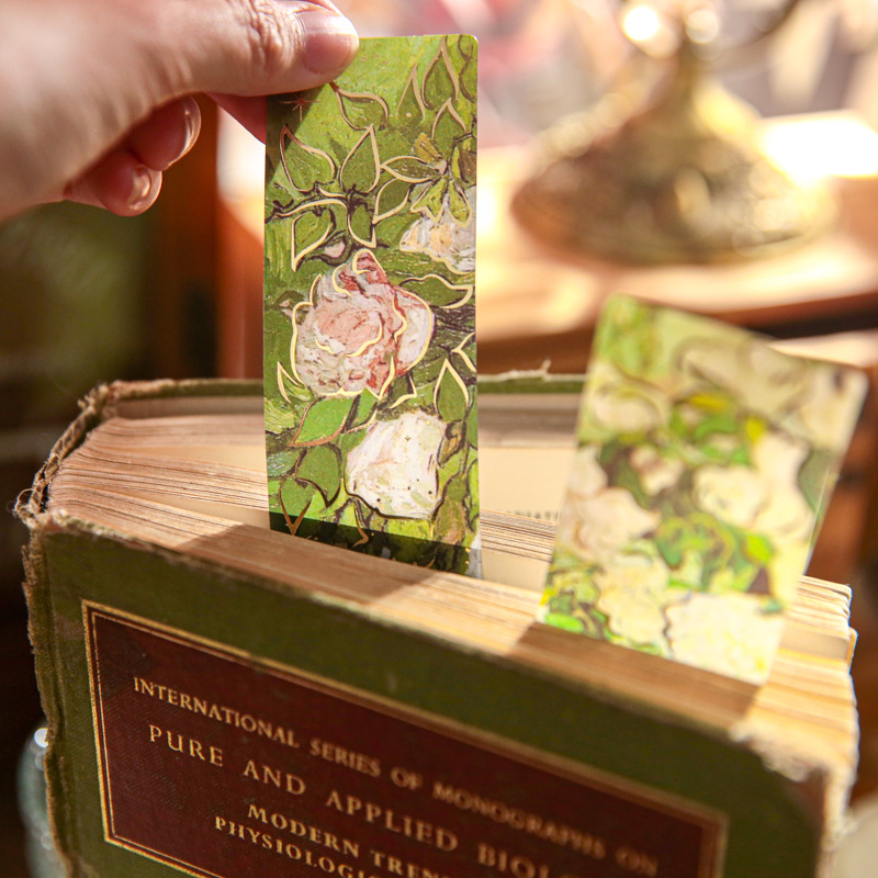 Mr. Paper bronceado PVC marcador renacimiento romántico valor alto ins flor lectura marca tarjeta lectura marcador