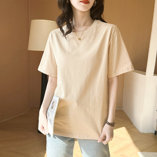 Women's Short Sleeve T-Shirt 2025 Summer Wear Loose High-Quality Texture Top